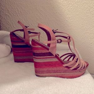 Steve Madden Pink Stacked Wedges